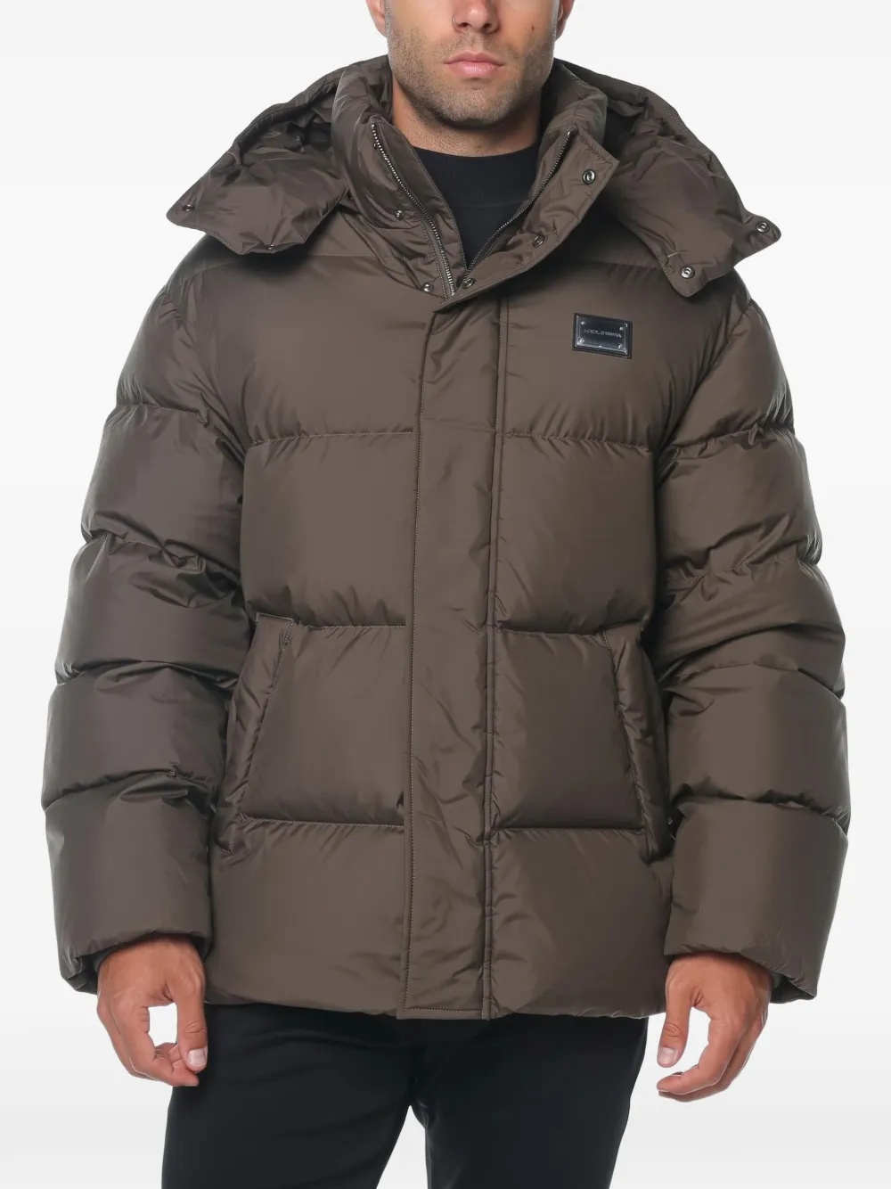 Emporio Armani down jacket in ultra-fine ribstop with regular-fit - Green