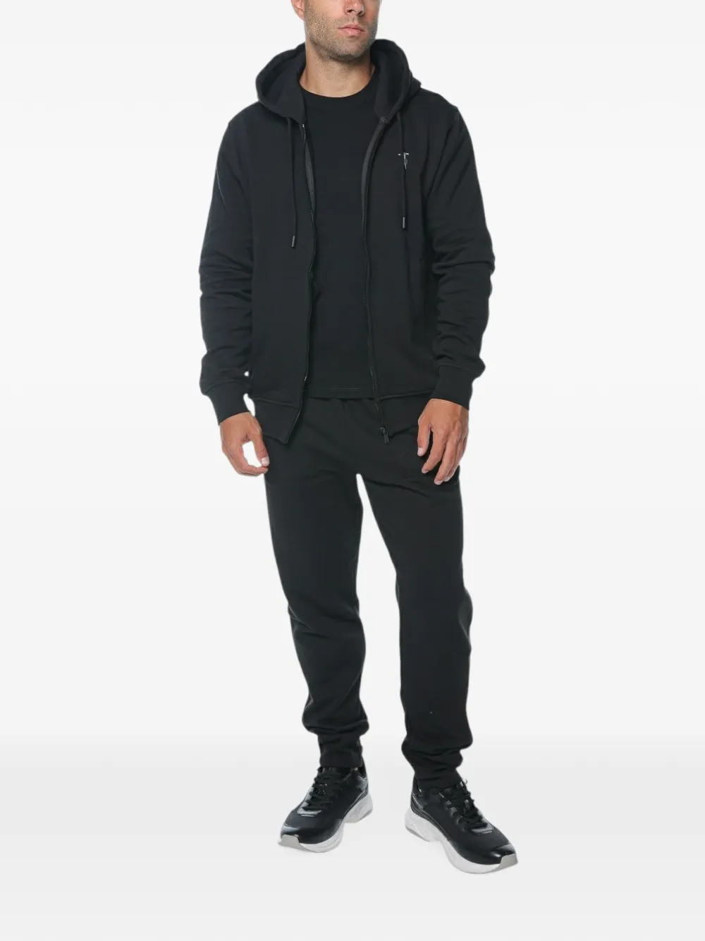 Trussardi zip-up hoodie Zwart