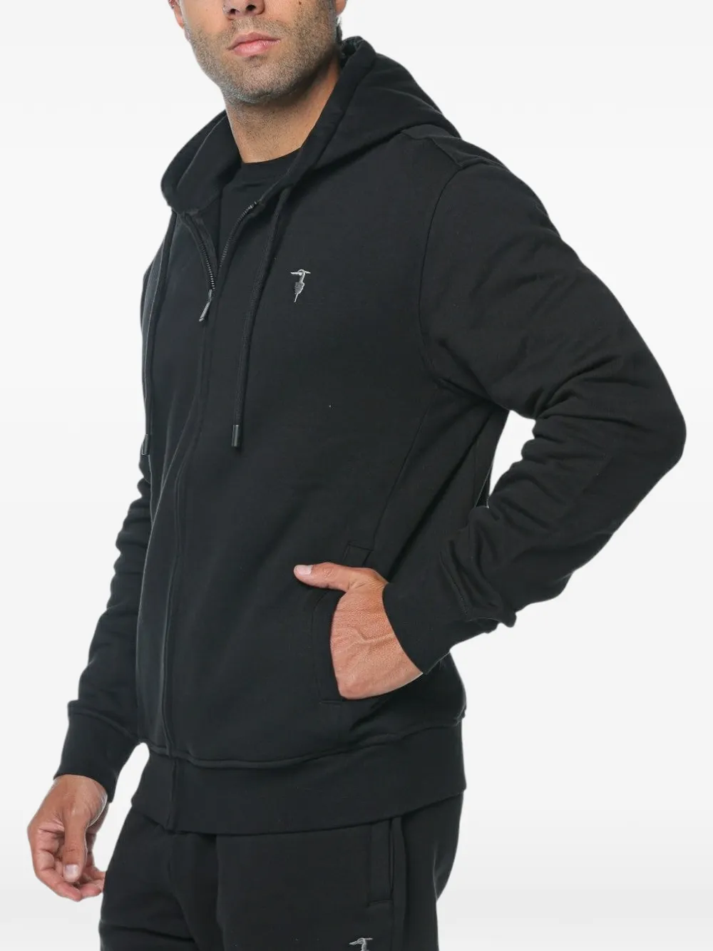 Trussardi zip-up hoodie Zwart