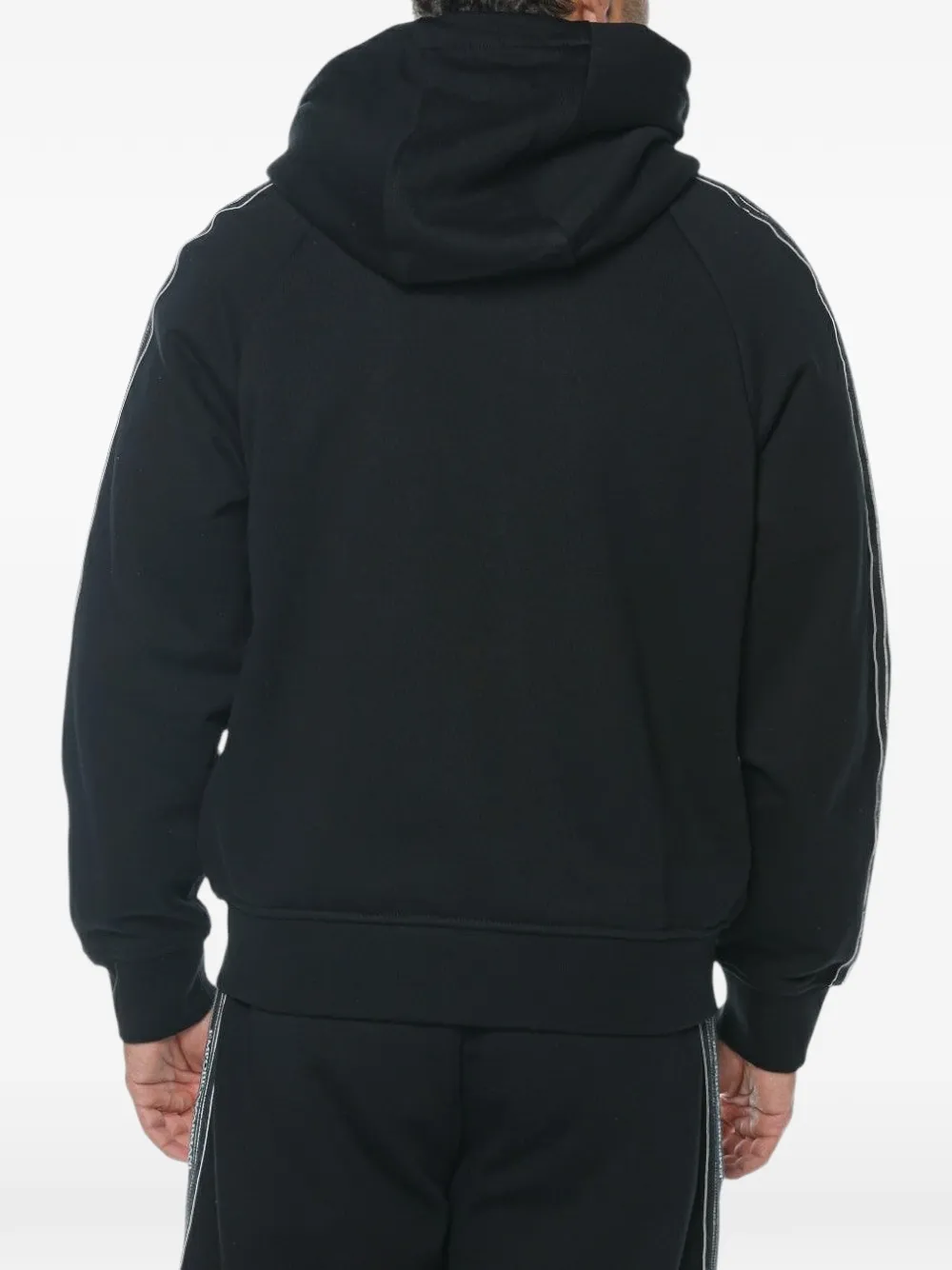 Emporio Armani Hoodie met zijstreep en rits Zwart