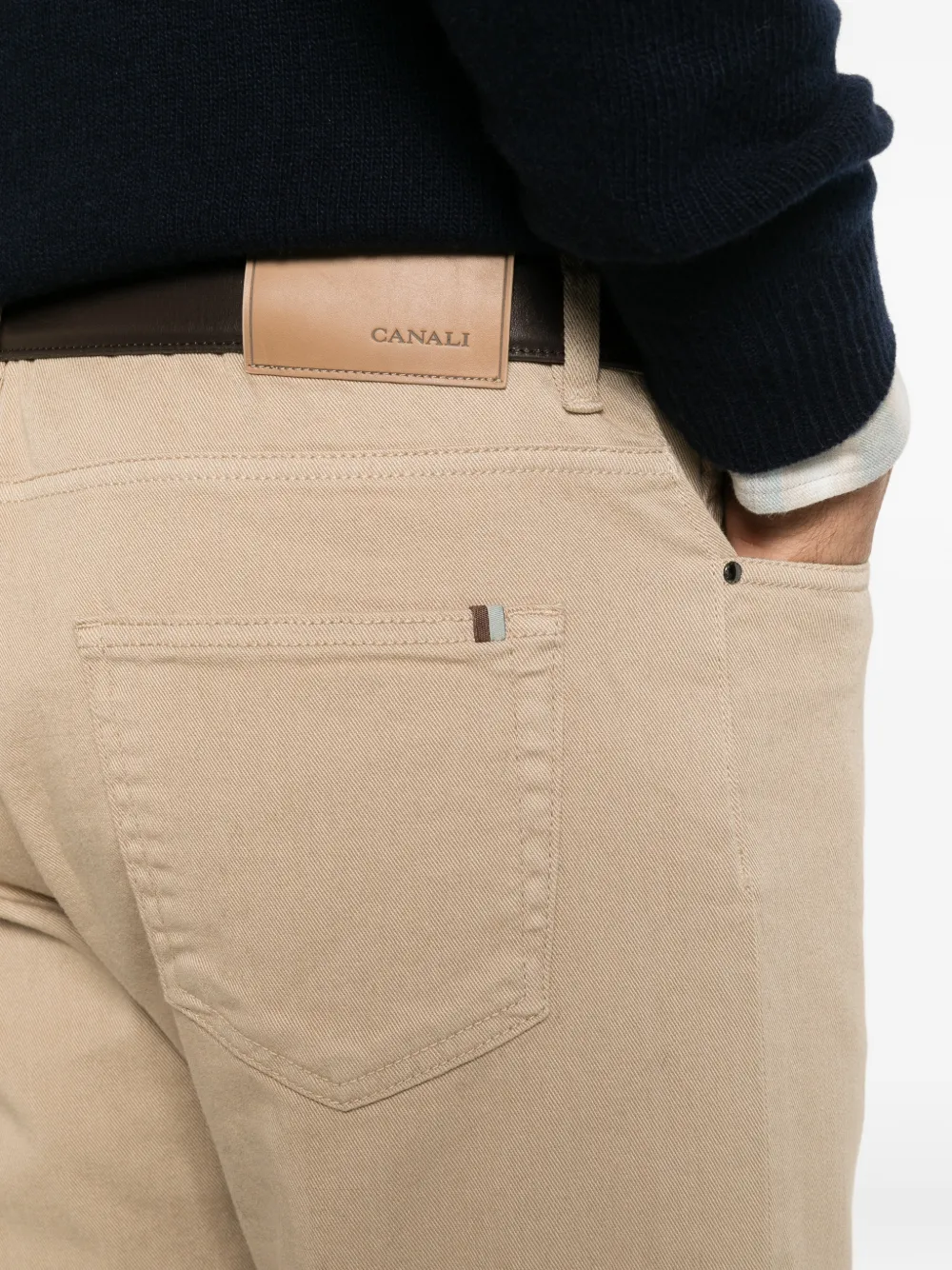 Canali straight-leg five-pocket jeans Beige