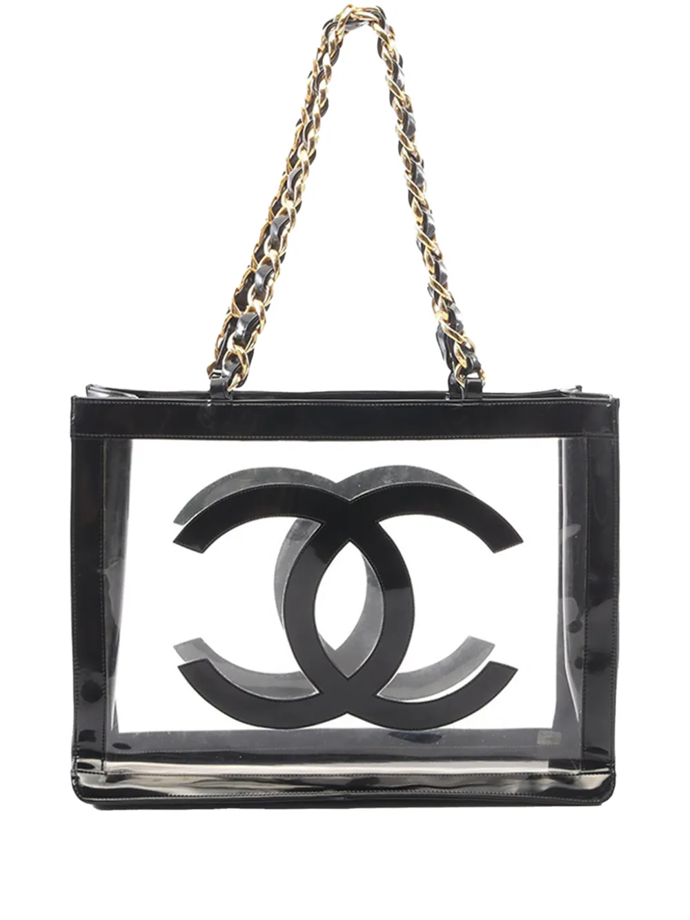 CHANEL Pre-Owned 1994-1996 CC Vinyl and Patent tote bag - Schwarz