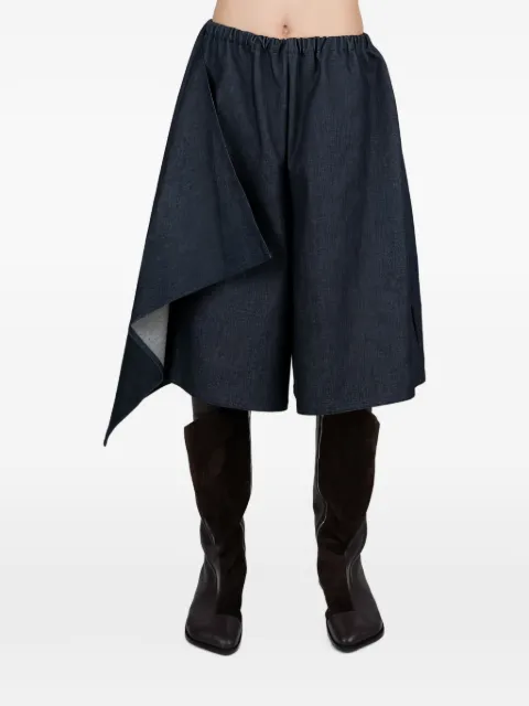 Niccolò Pasqualetti draped-panel denim knee-length shorts