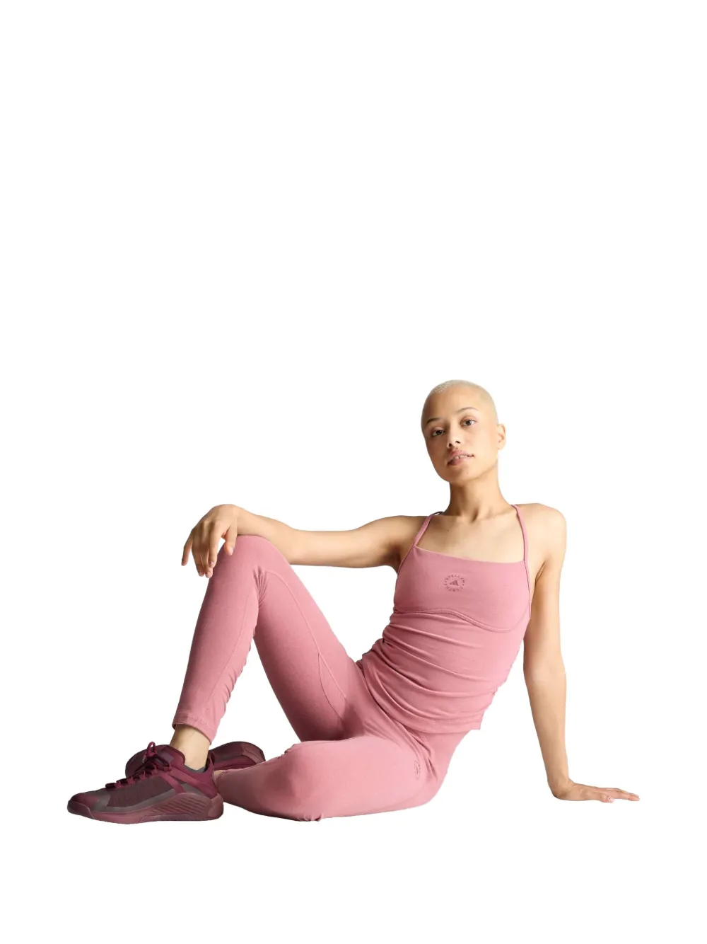 adidas x Stella McCartney studio spaghetti crop top Roze