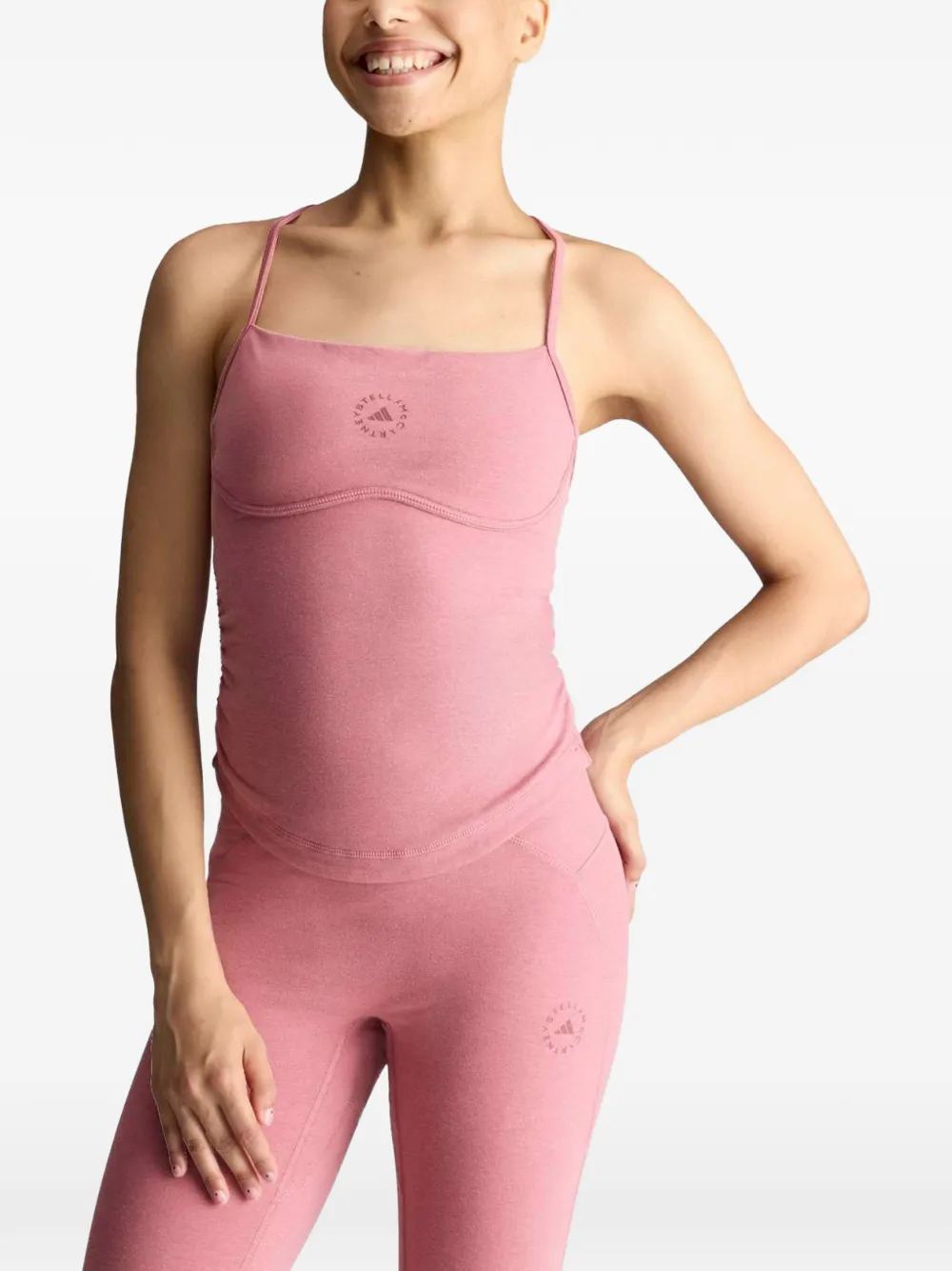 adidas x Stella McCartney studio spaghetti crop top Roze