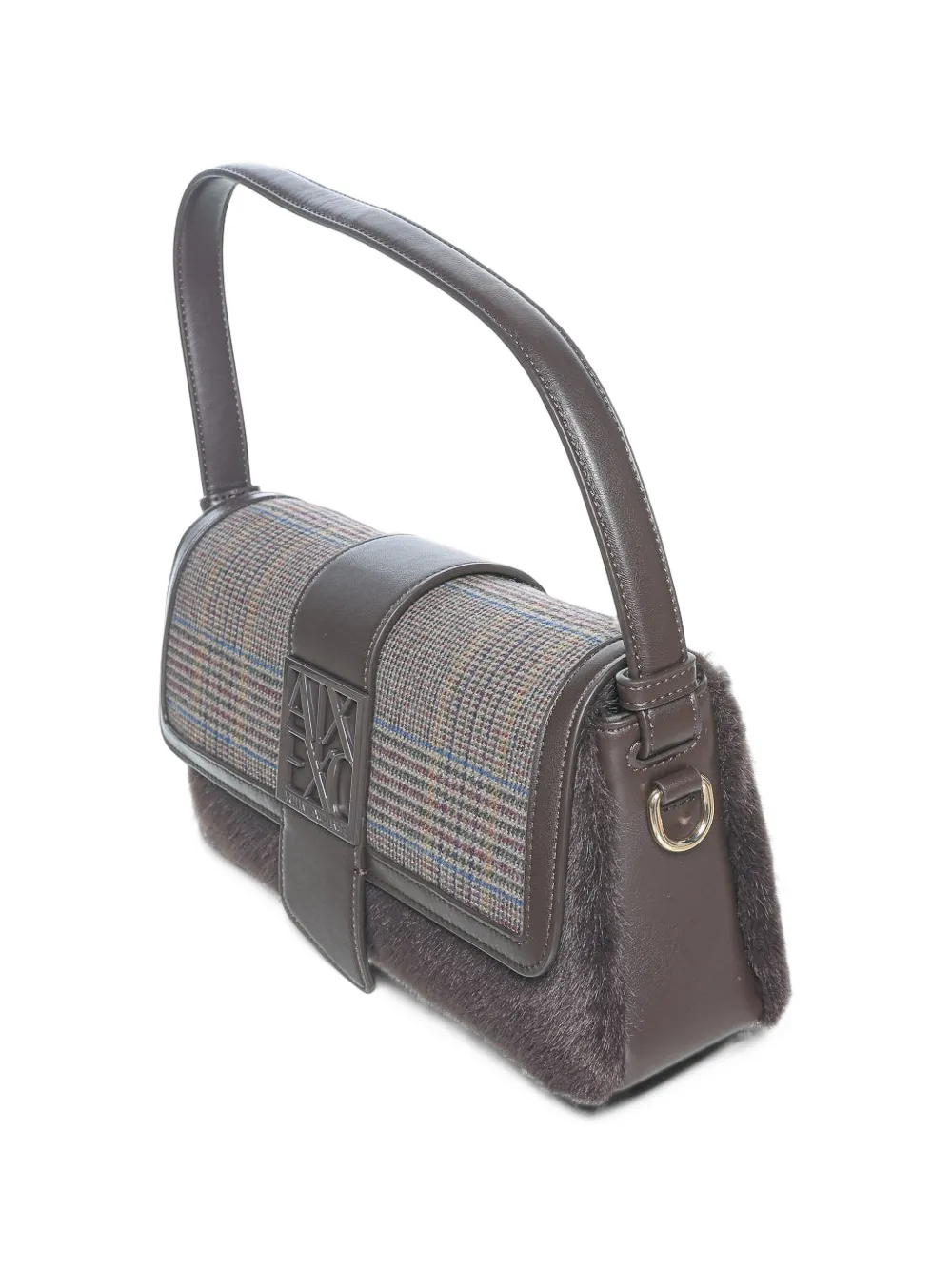 Armani Exchange Geruite schoudertas Bruin