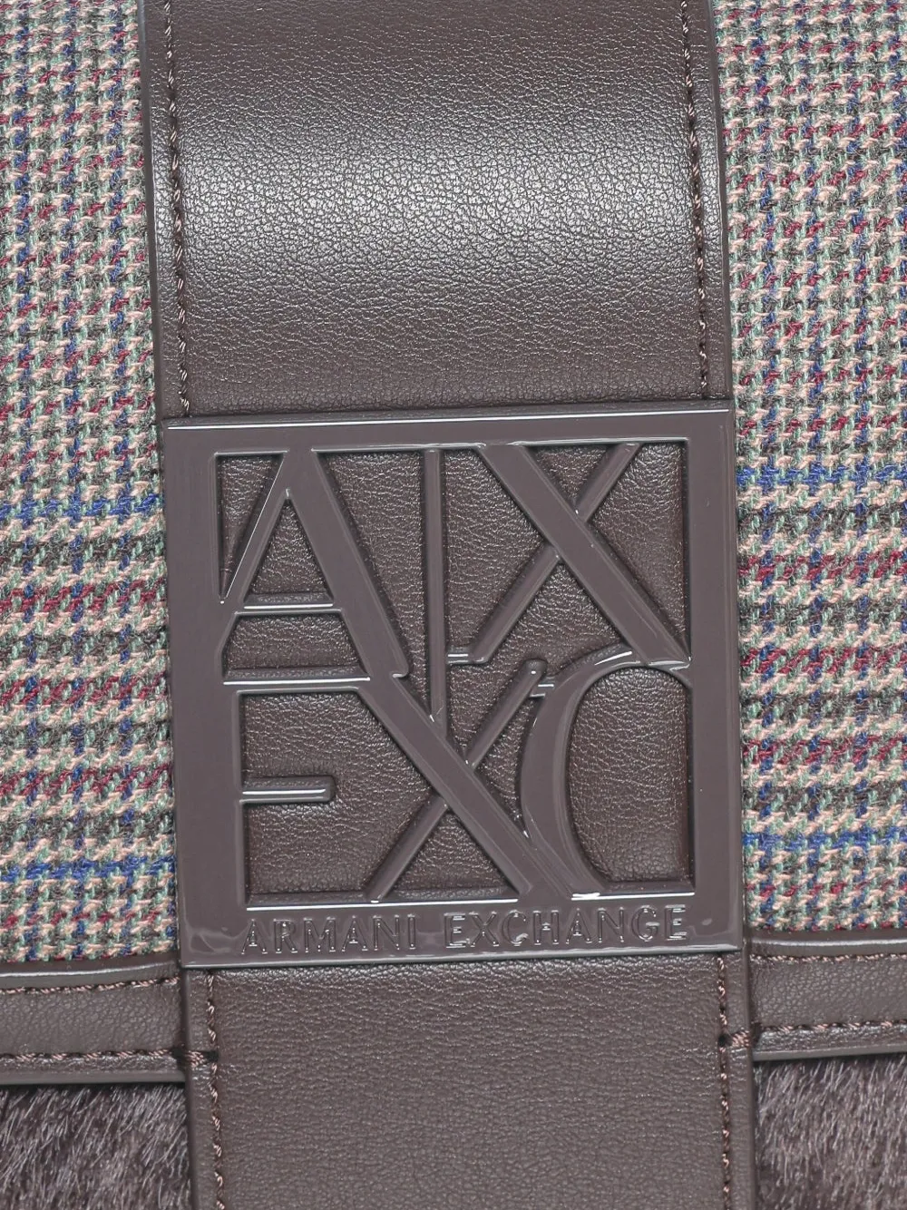 Armani Exchange Geruite schoudertas Bruin