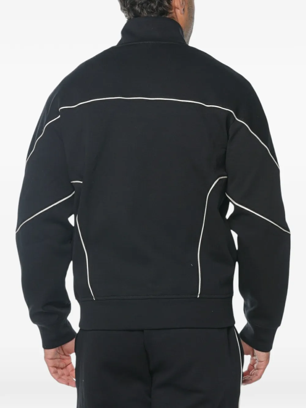 Armani Exchange Sweater met bies logo-patch en rits Zwart