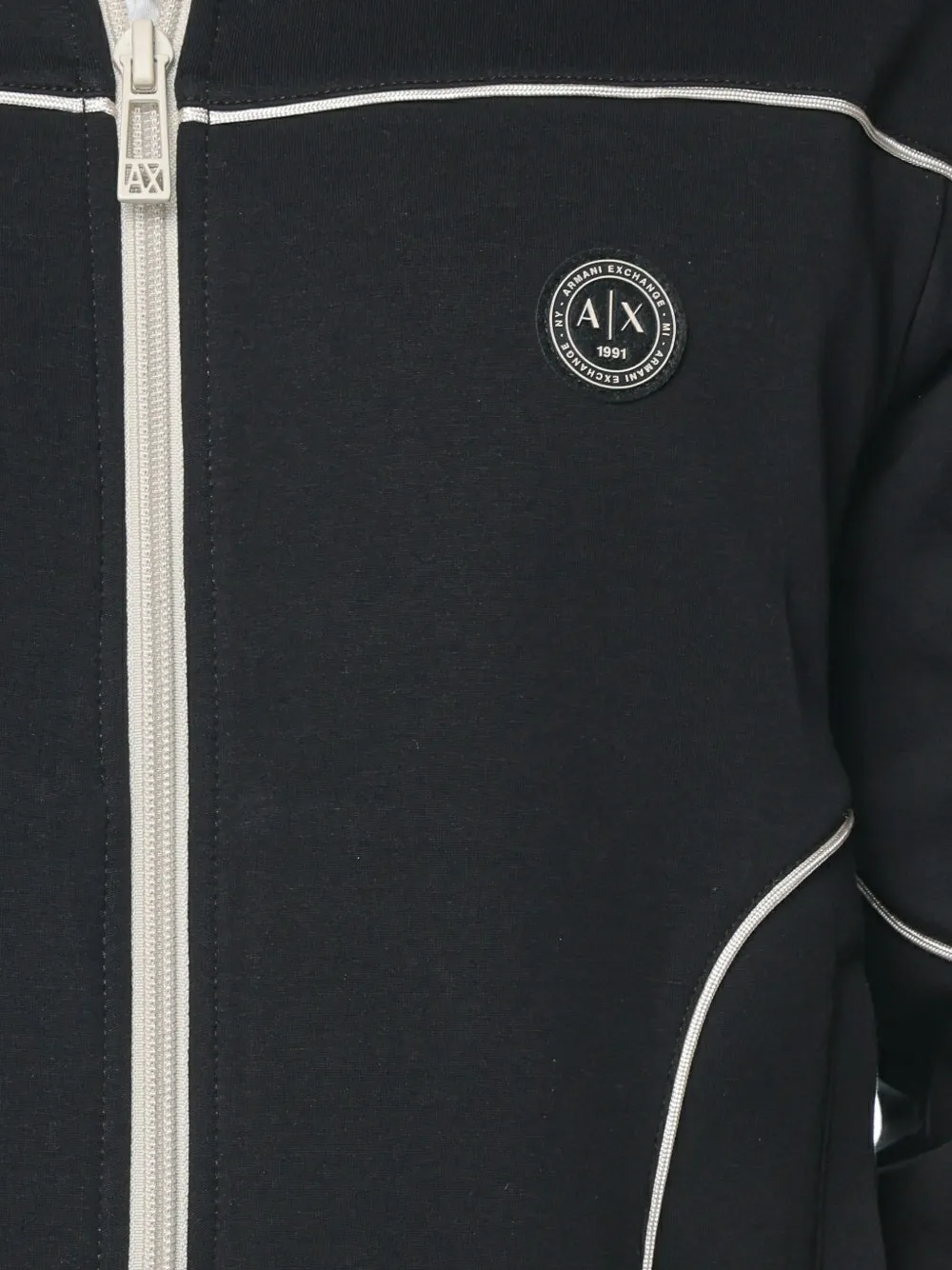 Armani Exchange Sweater met bies logo-patch en rits Zwart