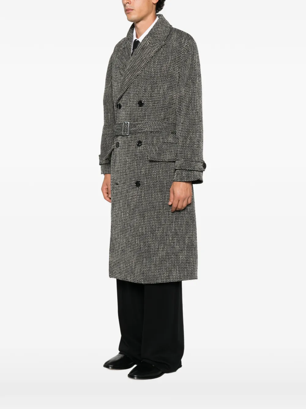 Drôle De Monsieur double-breasted belted coat Zwart