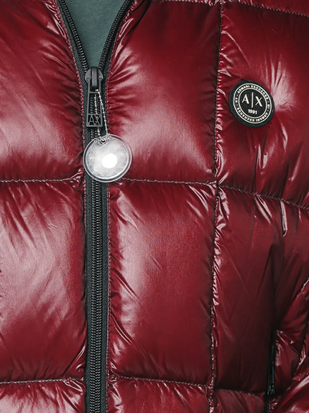 Armani Exchange hooded puffer jacket Rood