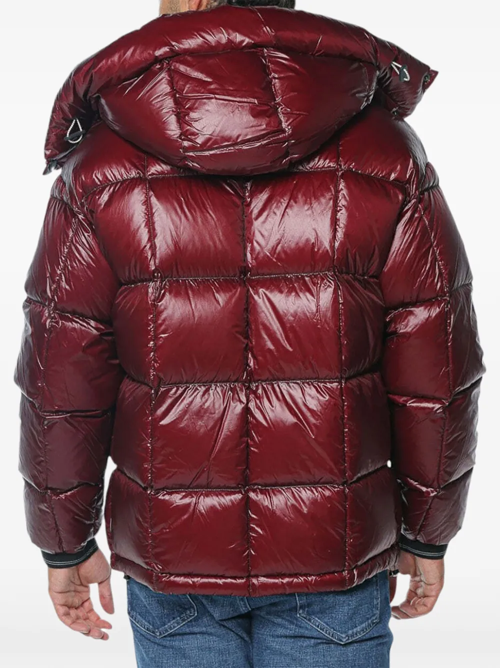 Armani Exchange hooded puffer jacket Rood