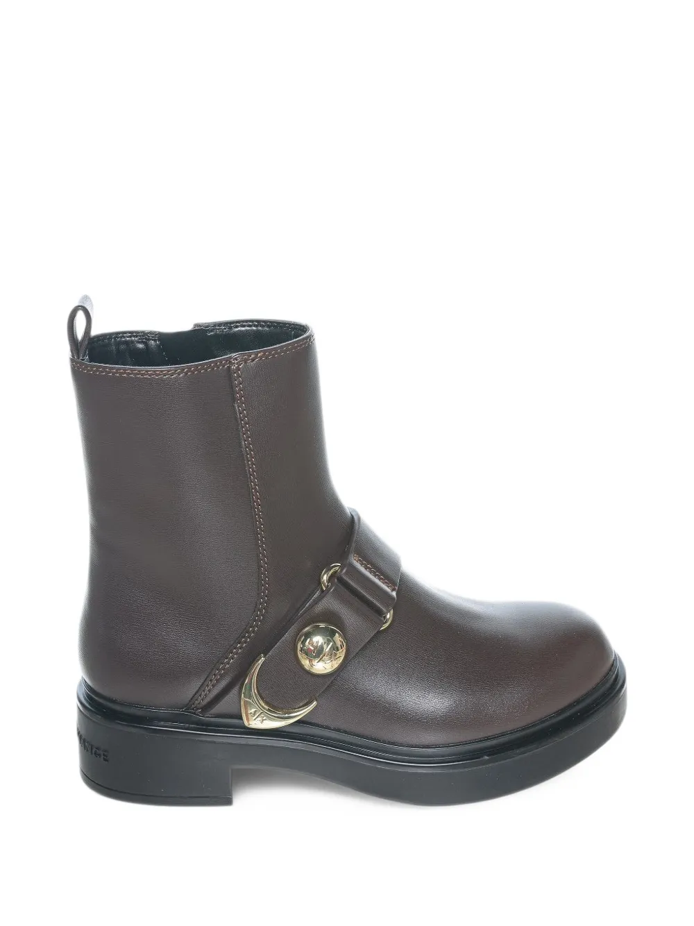 Armani Exchange buckle-strap ankle boots - Marrone