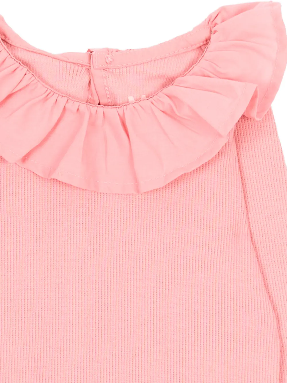 Molo Faye ruffle-collar ribbed bodysuit Roze