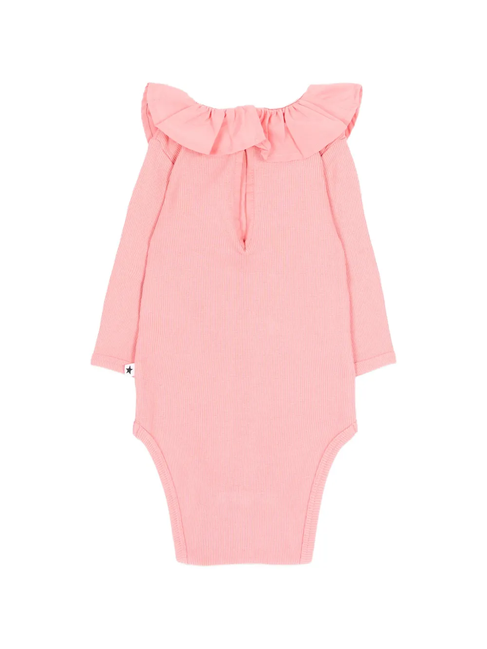 Molo Faye ruffle-collar ribbed bodysuit Roze