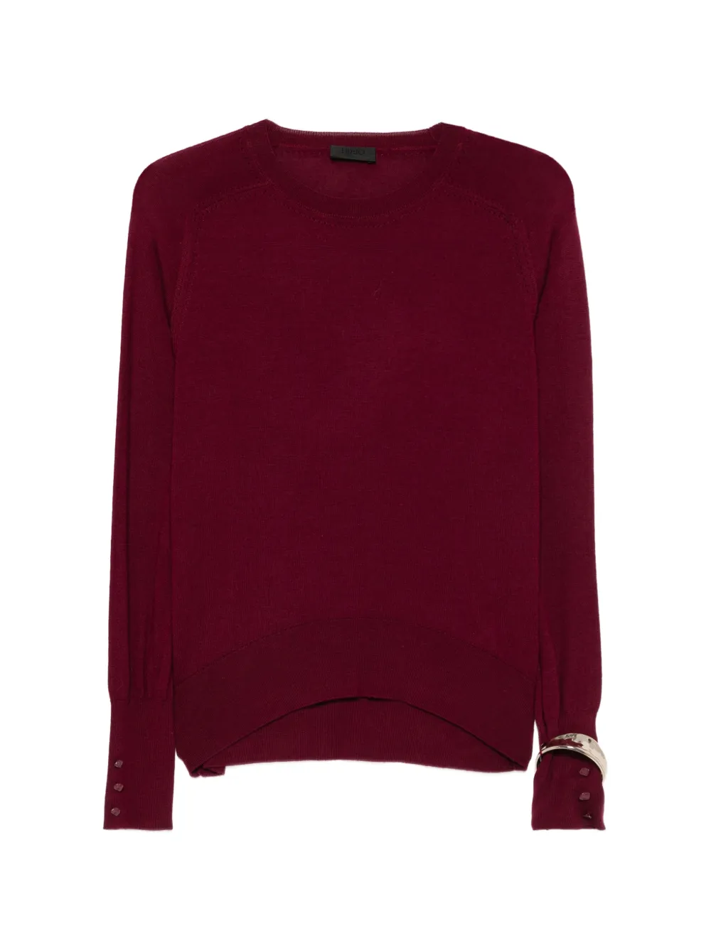 LIU JO button-cuff knitted sweater Rood