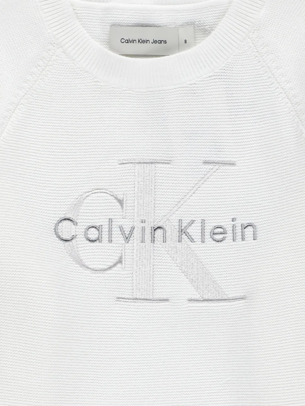 Calvin Klein Kids logo-embroidered raglan-sleeve sweater Wit