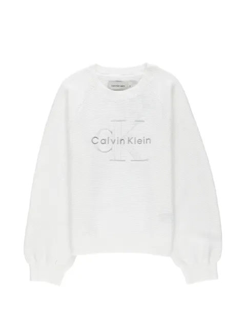 Calvin Klein Kids logo-embroidered raglan-sleeve sweater