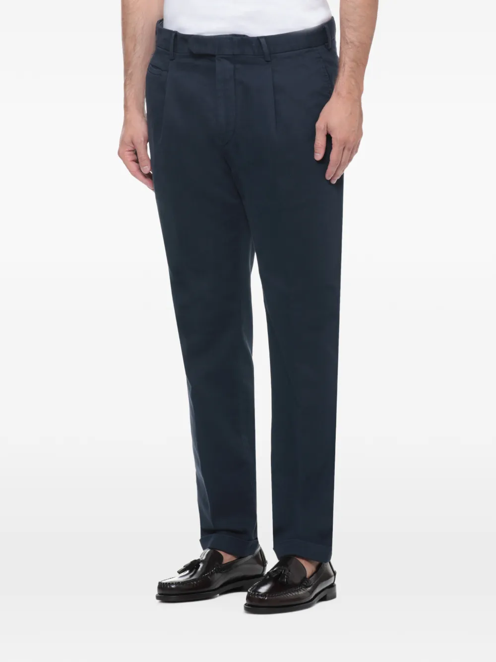 DEVORE pleated turn-up trousers Blauw