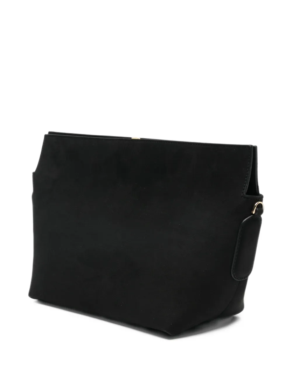 Themoirè small Zoe suede-effect clutch bag Zwart