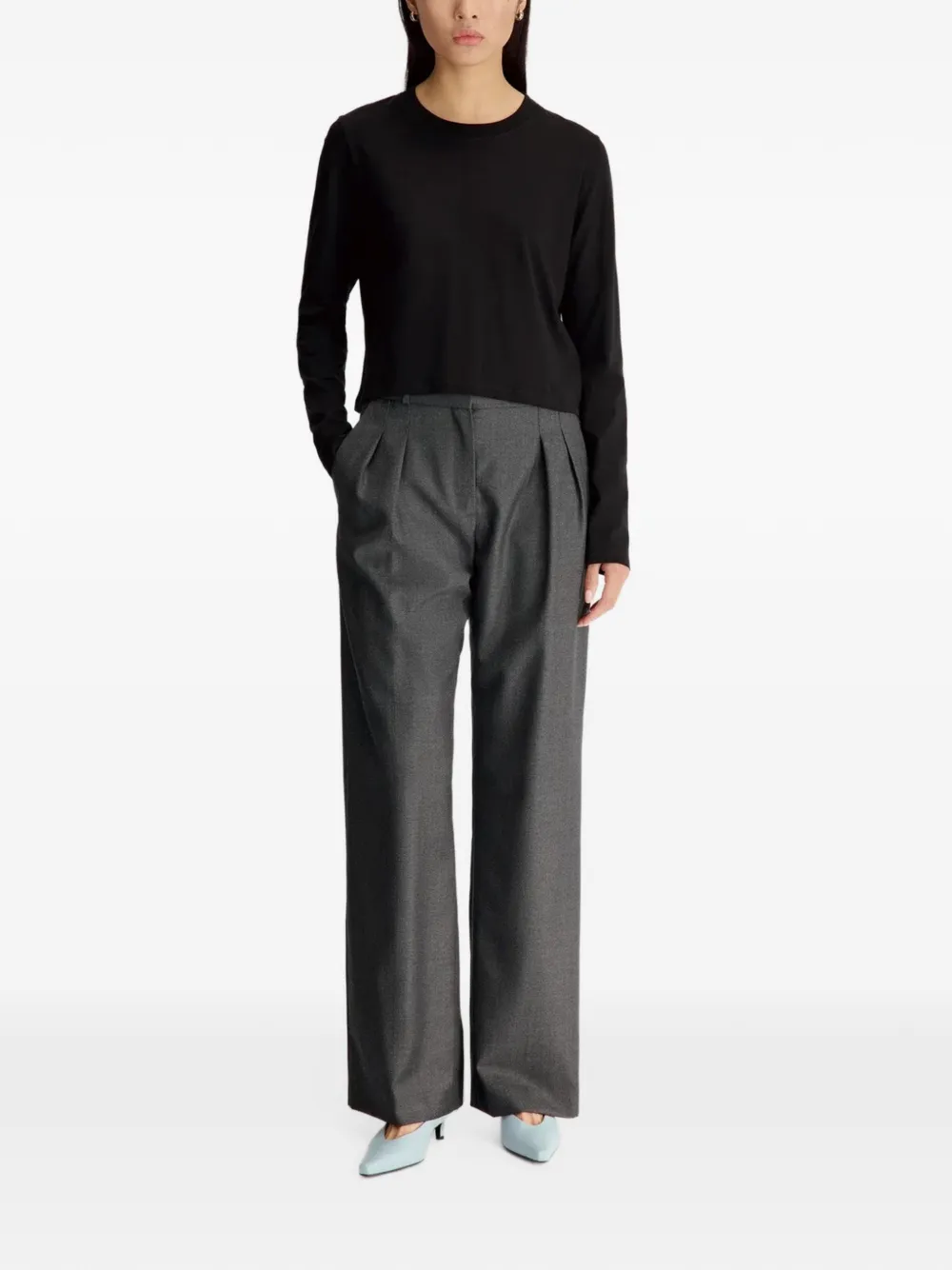 LouLou de Saison Sbiru straight plooibroek Grijs