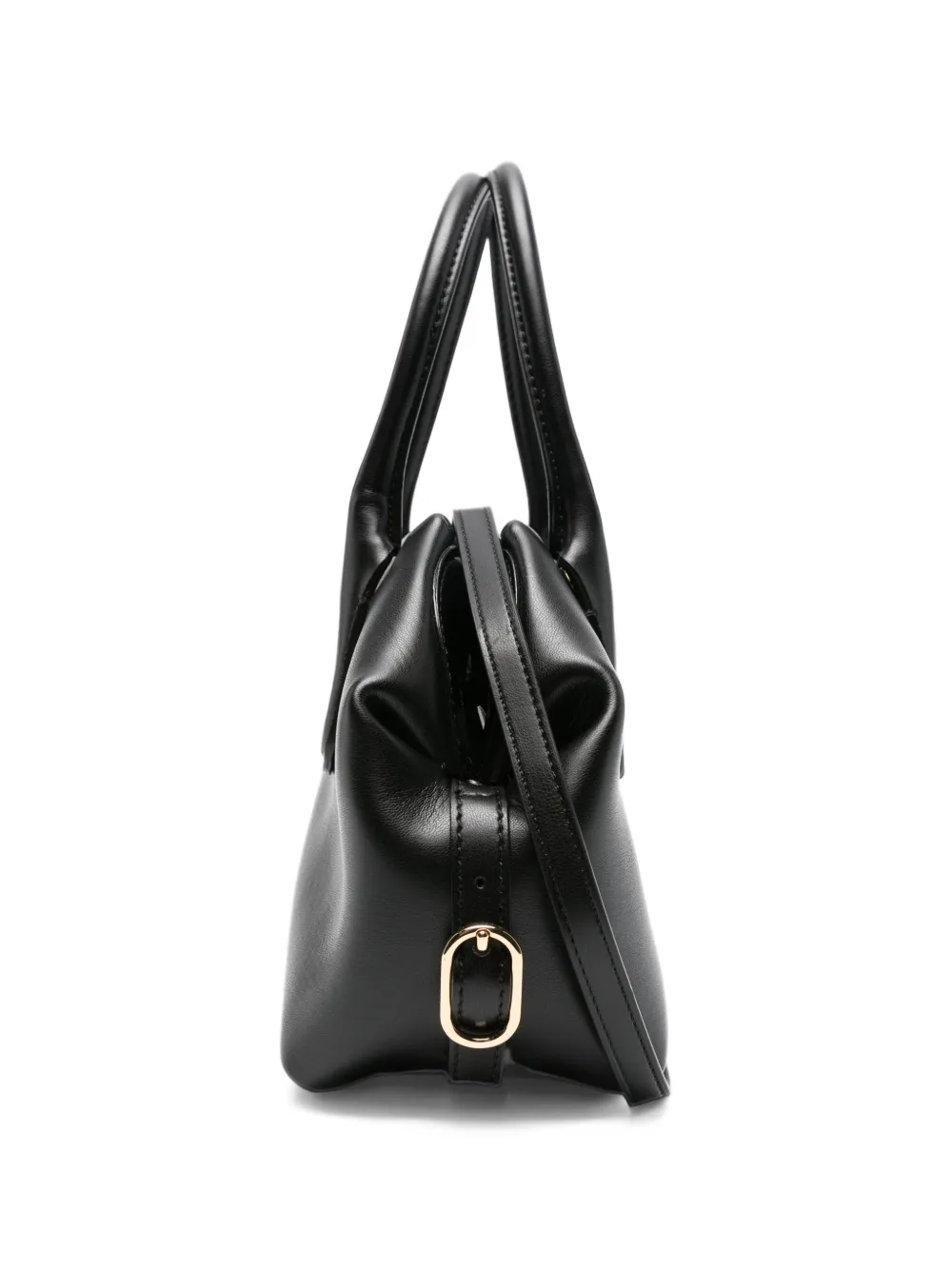 Themoirè small Talia buckle-detail tote bag Zwart