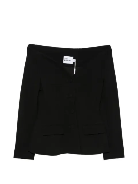 Self-Portrait off-shoulder button-up jacket