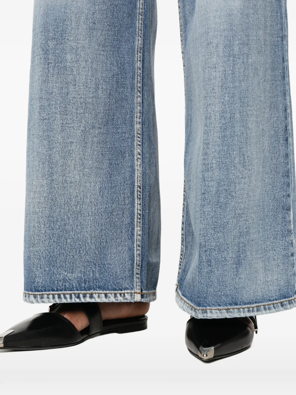 La Piscine faded wide-leg jeans Blauw
