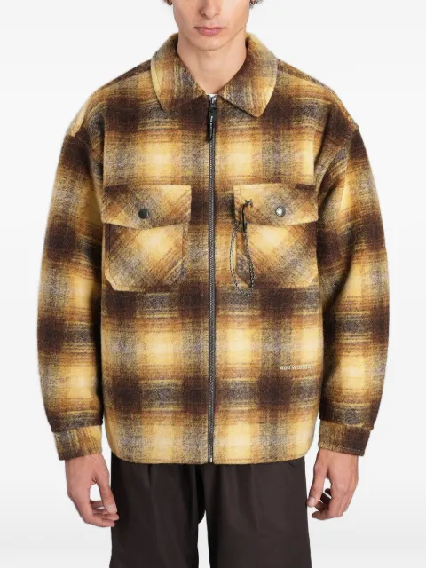 and Wander check-pattern zip-up coat