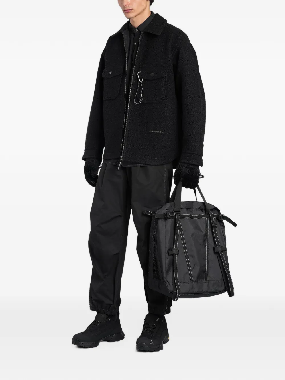 and Wander zip-up utility bomber jacket Zwart