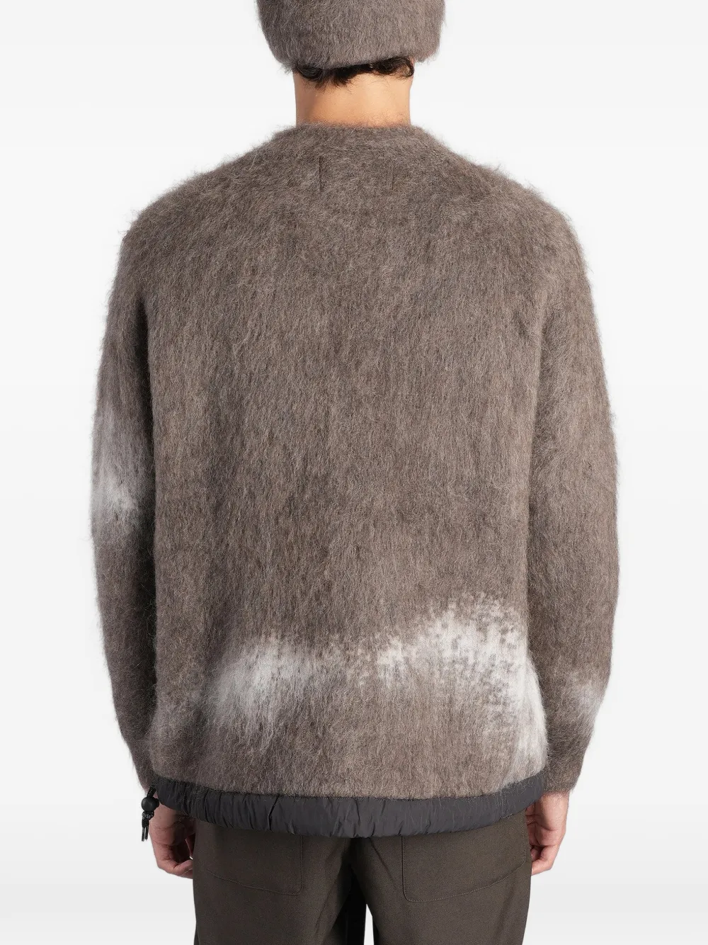 and Wander zip-pocket fuzzy-knit sweater Bruin
