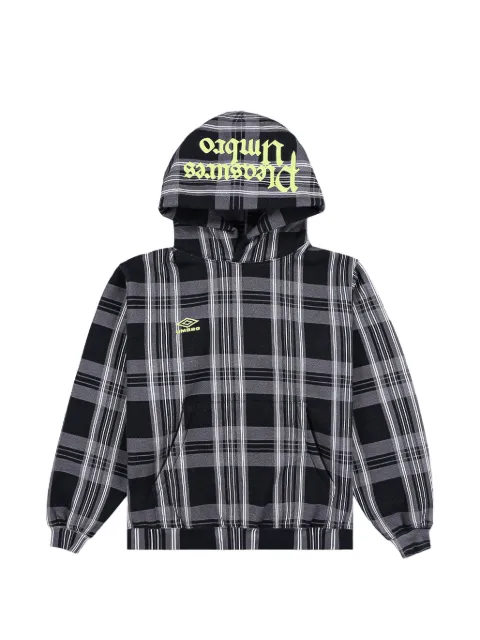 Pleasures hoodie con motivo de cuadros en colaboración con Umbro Spine