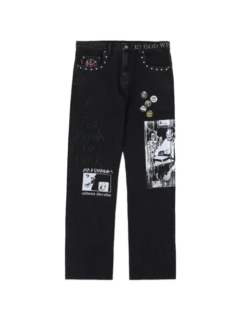Pleasures diy straight-leg jeans