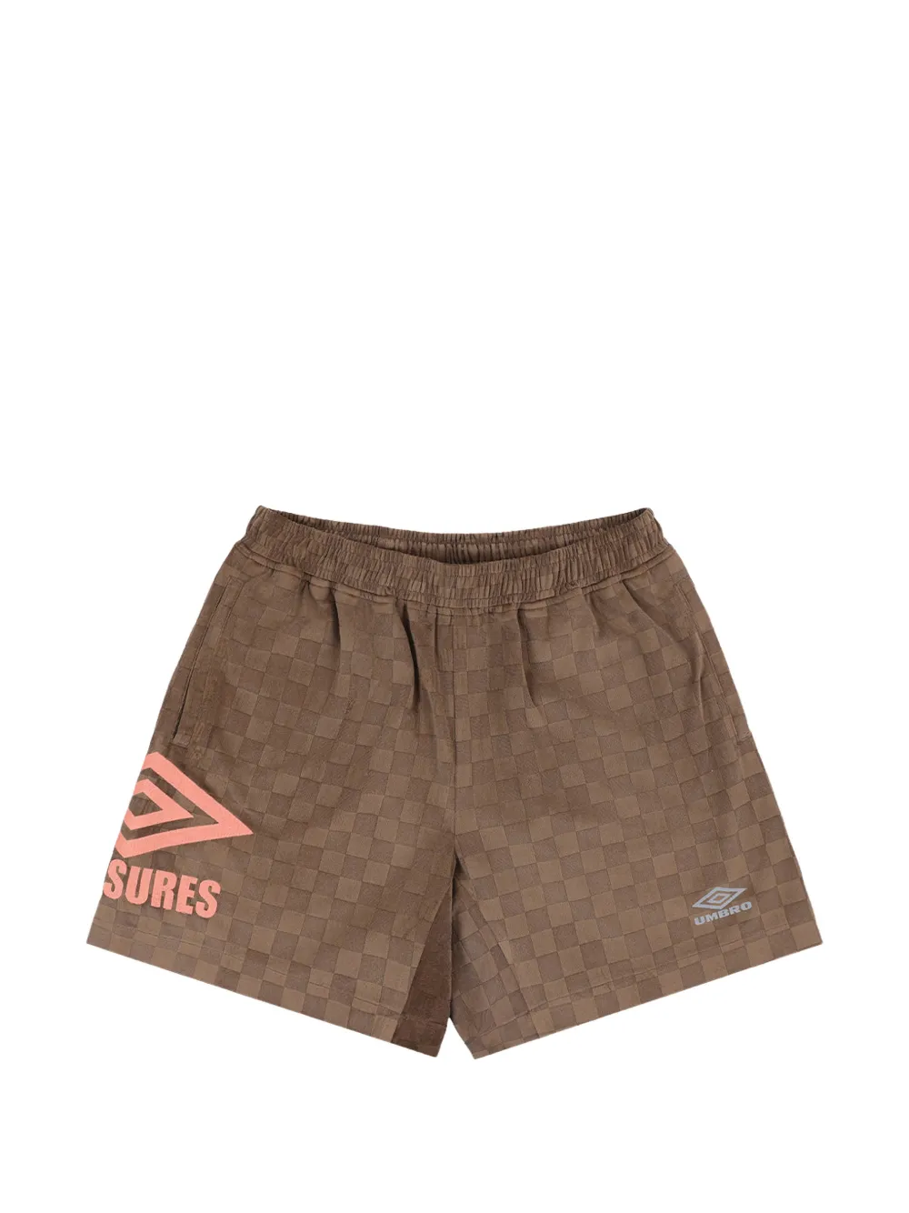 Pleasures x Umbro checkered shorts - Marron Pleasures x Umbro checkered shorts - Marron