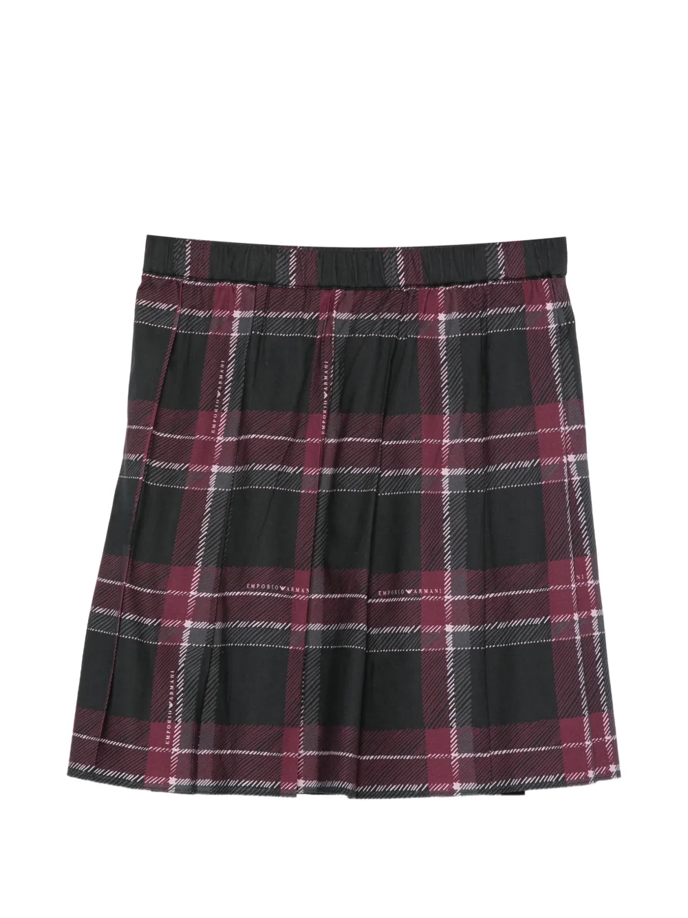 Emporio Armani Kids check-pattern pleated skirt - Nero