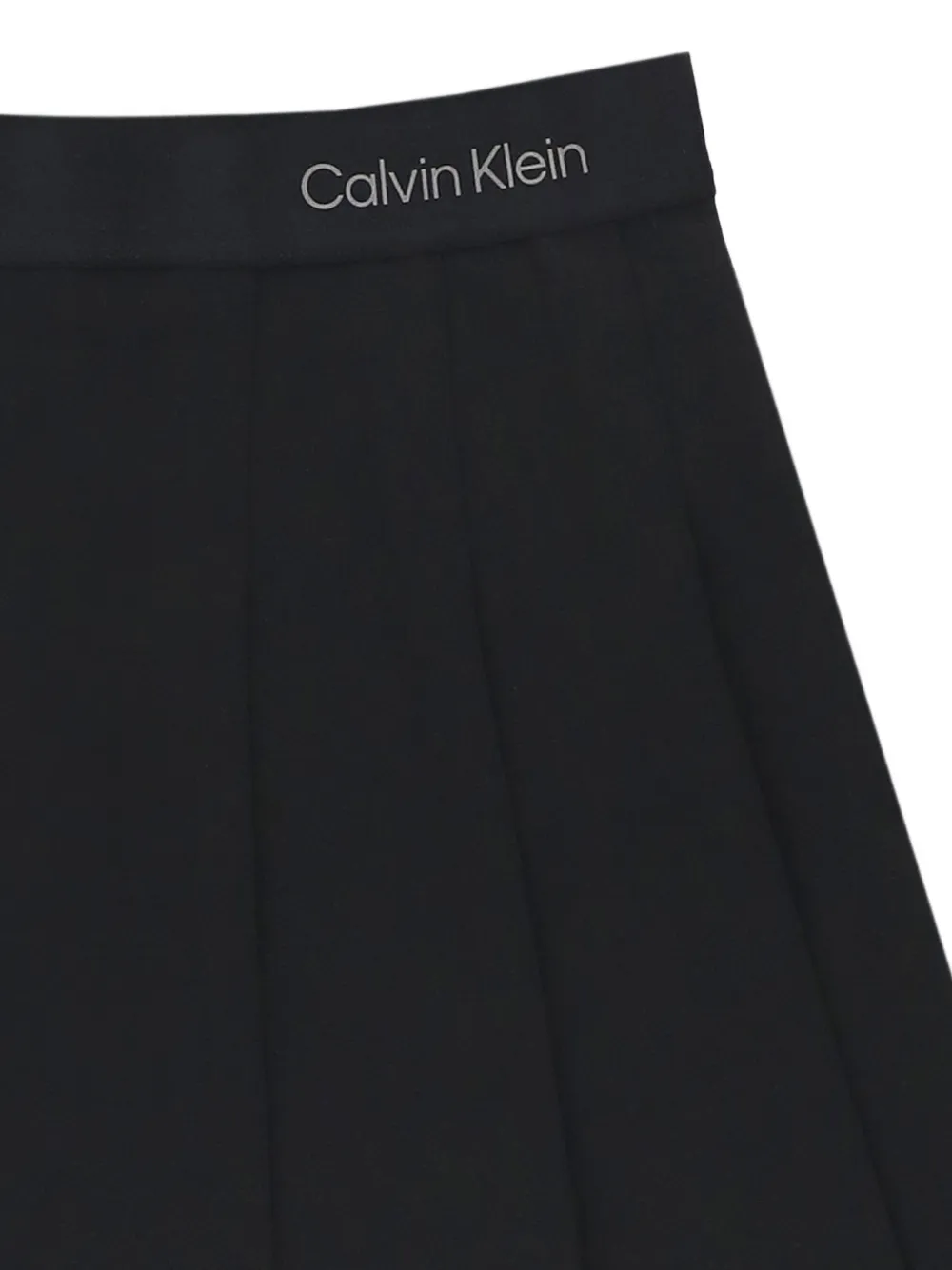 Calvin Klein Kids logo-waistband pleated skirt Zwart