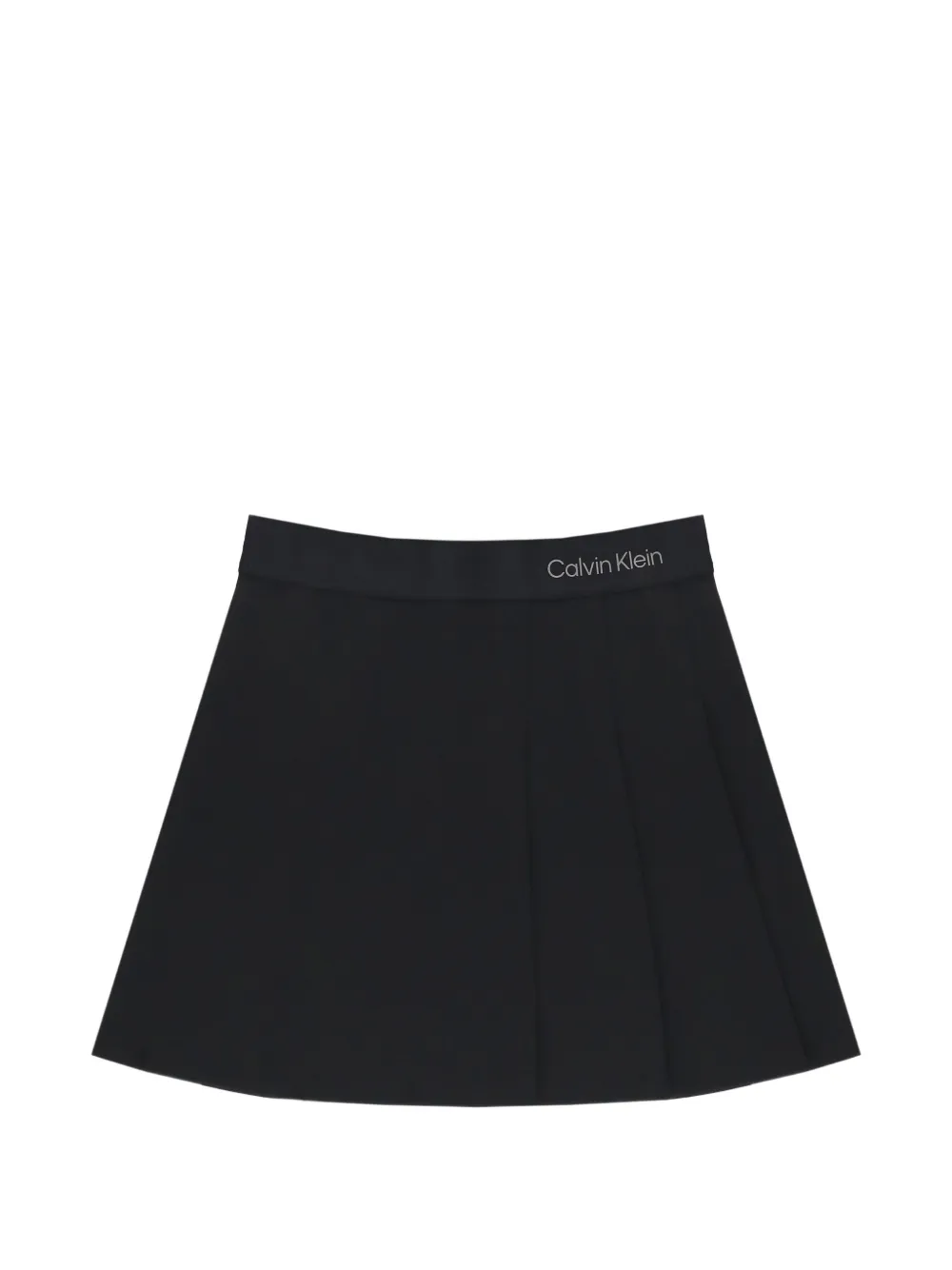 Calvin Klein Kids logo-waistband pleated skirt Zwart