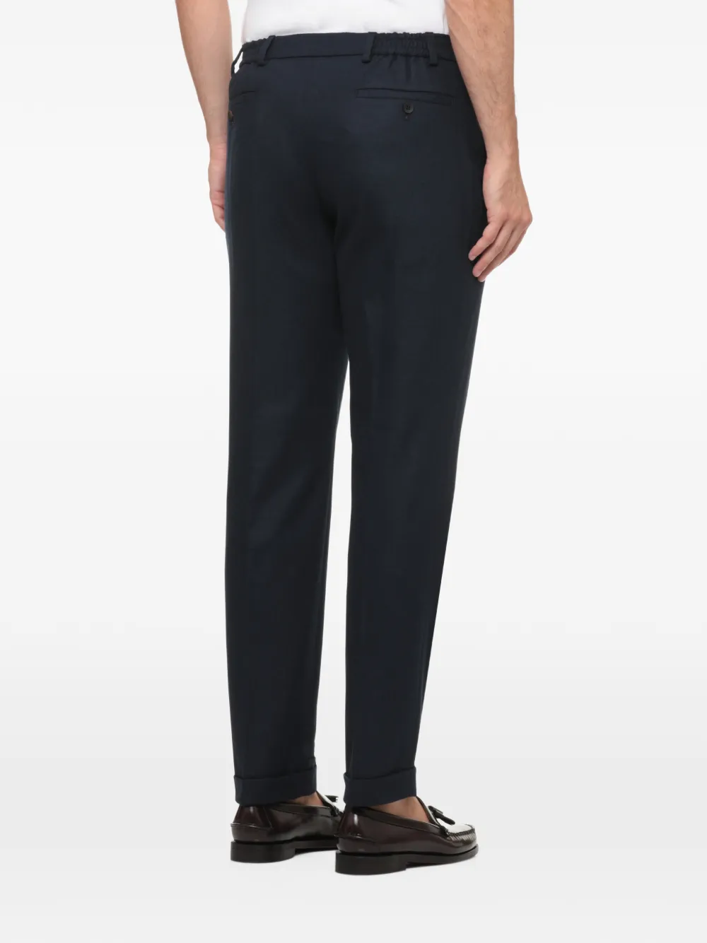 DEVORE Plooibroek met omgeslagen pijpen Blauw