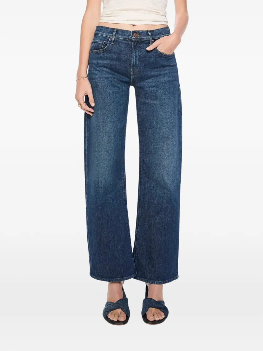 MOTHER Jeans Lasso Sneak a gamba ampia - Blu