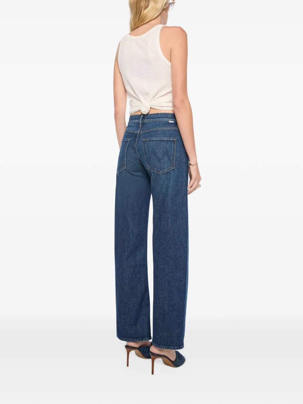 MOTHER Lasso Sneak jeans met wijde pijpen Blauw