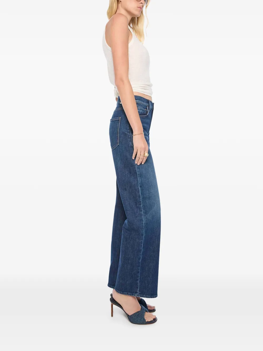 MOTHER Lasso Sneak jeans met wijde pijpen Blauw