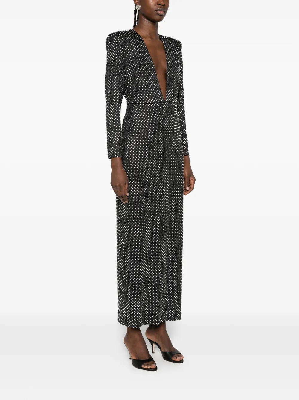Rixo Amalia diamanté-embellished maxi dress Zwart