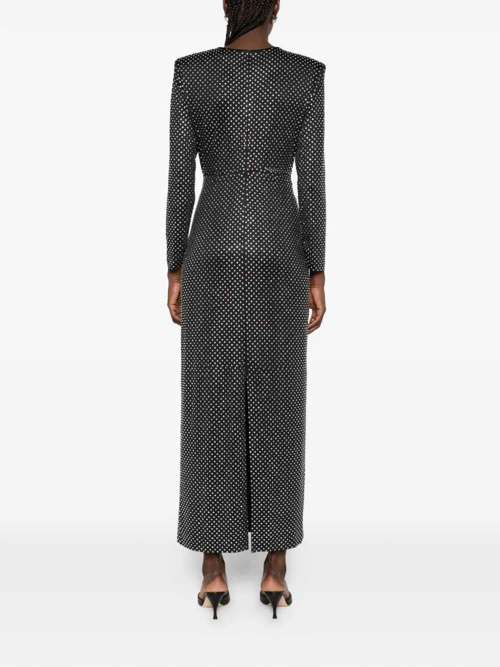 Rixo Amalia diamanté-embellished maxi dress Zwart