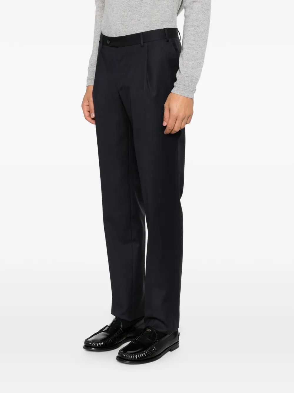 Canali pleated wool trousers Blauw