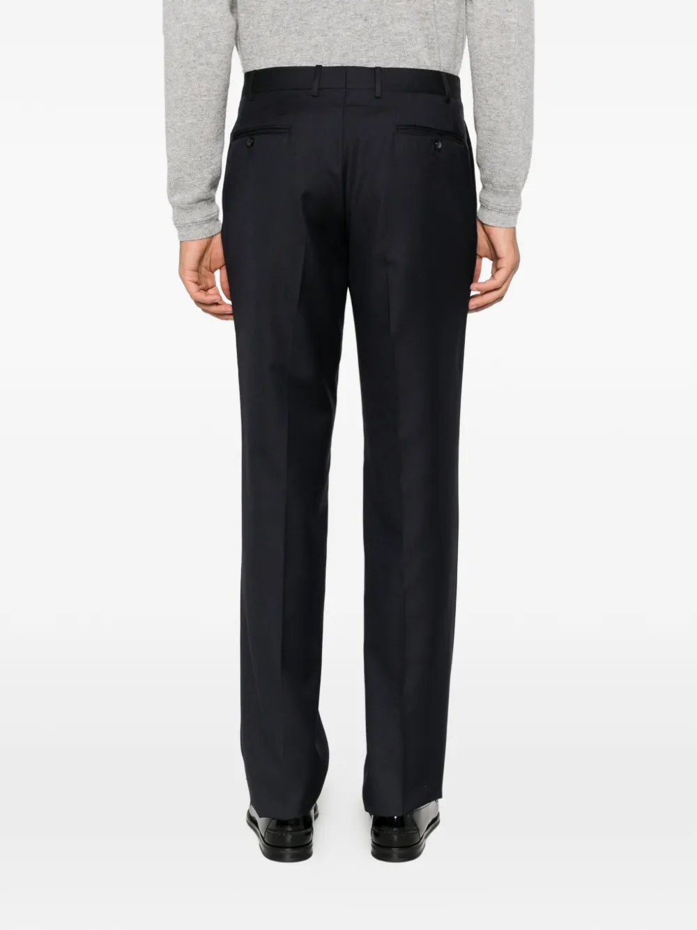 Canali pleated wool trousers Blauw