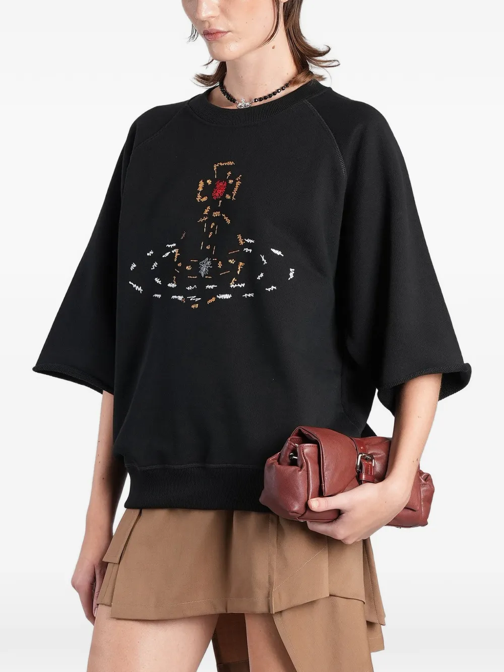 Vivienne Westwood short sleeve raglan sweatshirt Zwart