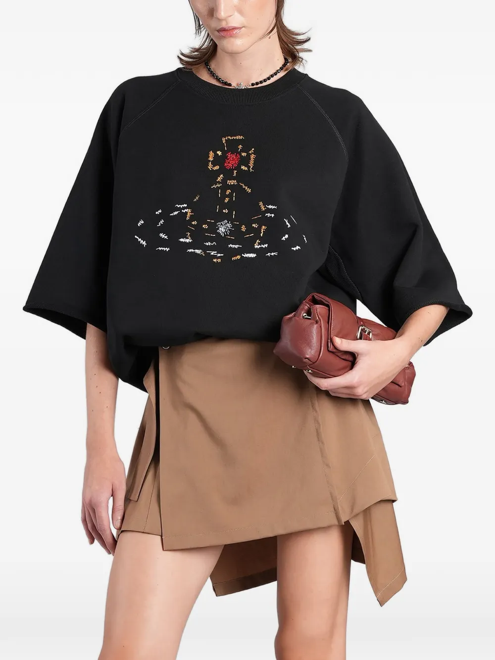 Vivienne Westwood short sleeve raglan sweatshirt Zwart