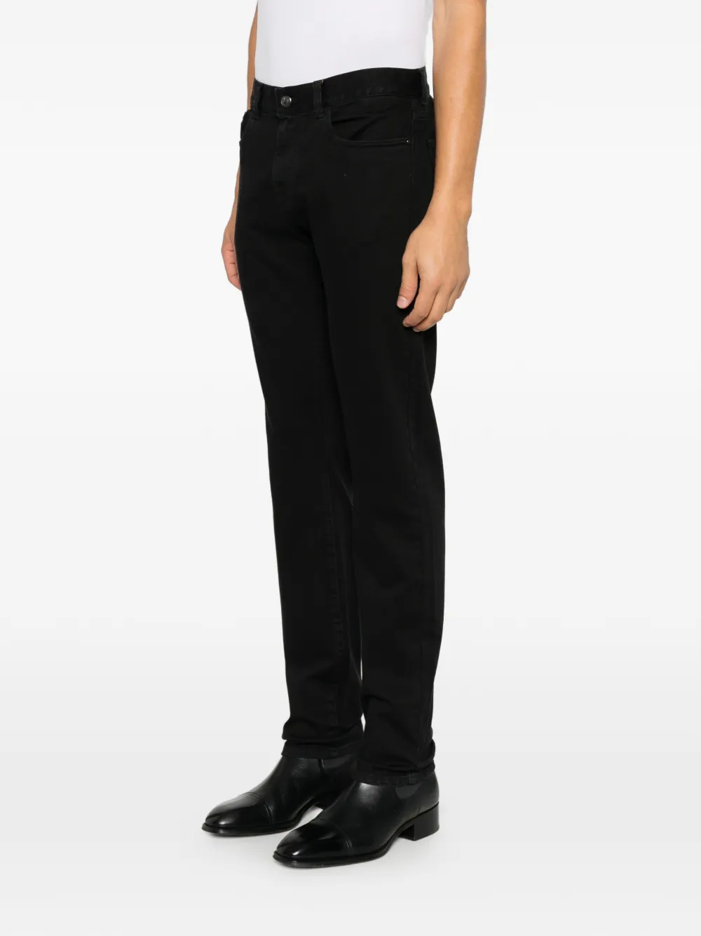 Canali logo-patch jeans Zwart