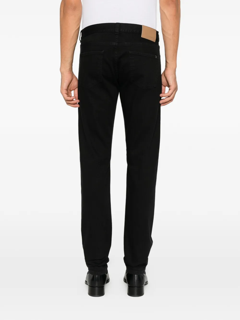 Canali logo-patch jeans Zwart
