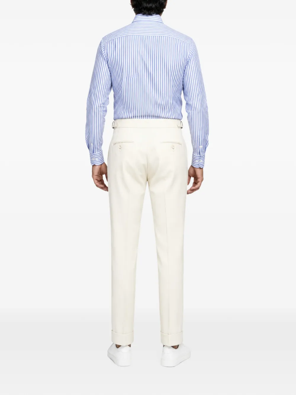 FRANZESE COLLECTION Stefano De Martino plooibroek van scheerwol Wit